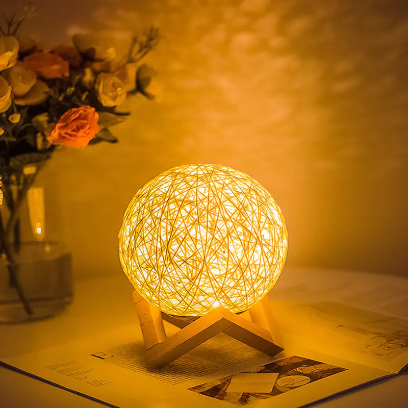 Rattan Ball Table Lamp